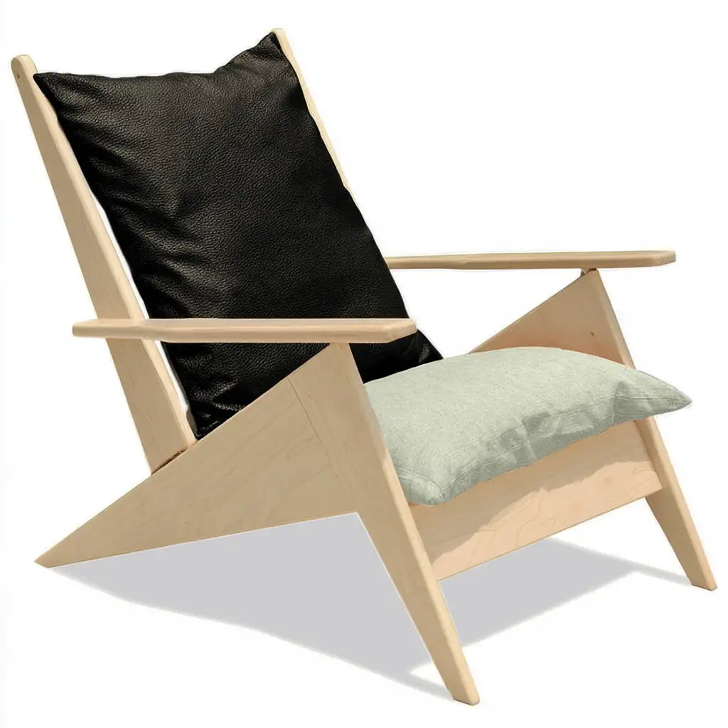Poltrona dalle linee moderne, beige e nero, per la casa