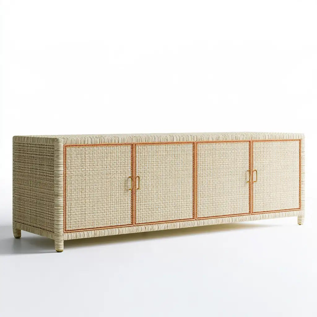 Credenza dal profilo contemporaneo, beige, per la casa
