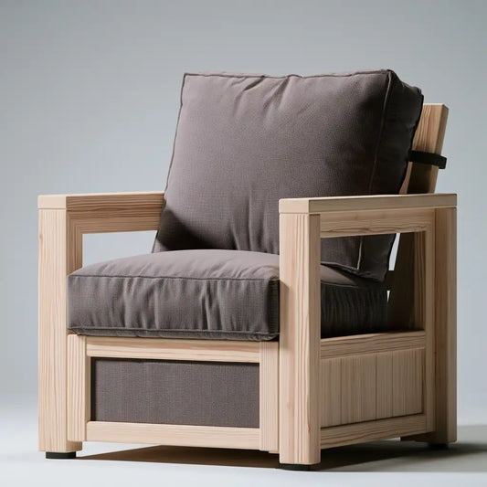 Poltrona dal design essenziale, beige, per la casa