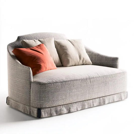 Poltrona dal design essenziale, grigio e beige, per la casa