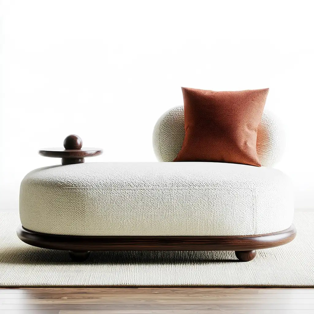 Poltrona dal profilo contemporaneo, grigio e beige, per la casa
