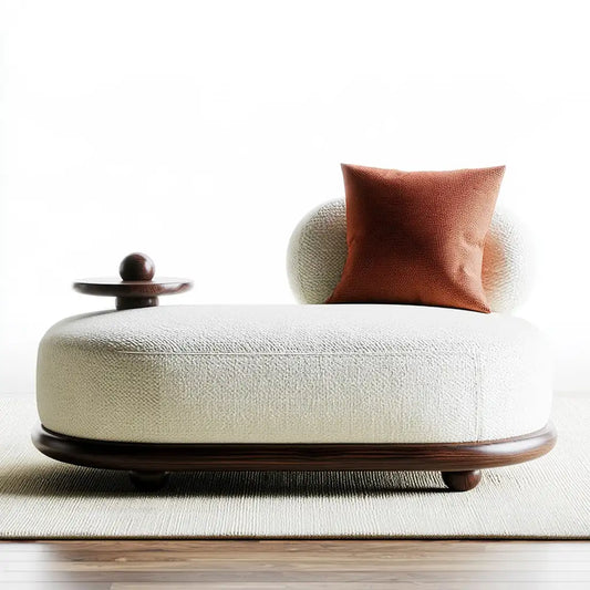 Poltrona dal profilo contemporaneo, grigio e beige, per la casa