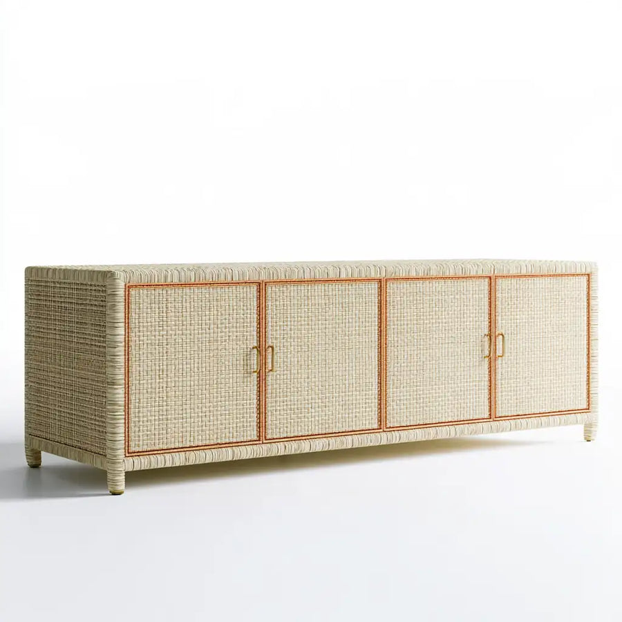 Credenza dal profilo contemporaneo, beige, per la casa